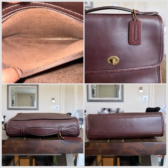 Vintage Coach Court Bag 9870 in Mahogany - Picture 5 of 7
